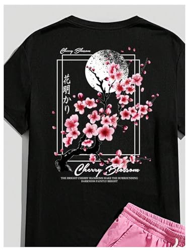 GORGLITTER Men's Two Piece Sets Janpanese Graphic Tee and Shorts Set Vacation Outfits3