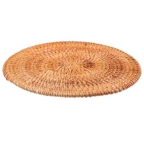 LALADEFIEE Posavasos Aislante de Ratán Trenzado de 20 Cm, Mantel Individual Resistente al Calor para Cocina y Comedor, Alfombrilla Práctica para Proteger Mesa, Estilo Natural Vietnamita