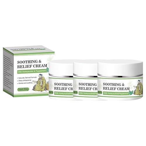 Crema de alivio calmante, fórmula herbal natural para todos los tipos de piel, crema hidratante refrescante para comodidad y protección de la piel irritada para cuello, cintura, espalda y manos 30 g