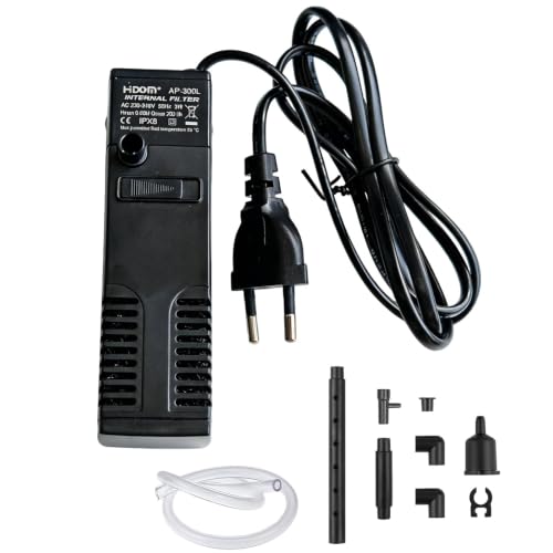 Filtre Intérieur pour Aquarium de 20L à 40L – 3 en 1 avec Pompe, Montage Simple, Idéal pour...