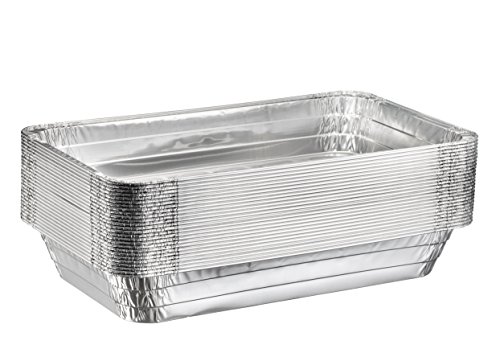 (25 Count) Full-Size Deep Steam Table Pans | Foil Pans | Disposable Food Containers for Baking, Freezing, and Storage (21” x 13” x 3”)