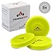 Produktbild 3er Set Mini Frisbee - Die kleine Frisbee fliegt über 60 Meter weit - Die Neue Trendsportart - Alternative zur gewöhnlichen Frisbeescheibe  Schwimmt im Wasser (Neongelb)