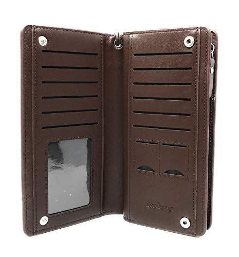 Premium Men's Bifold Long Check Book Wallet (Coffee)4