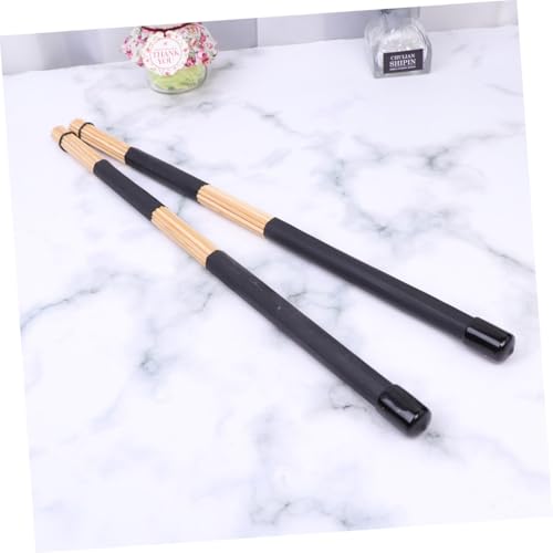 Baquetas de madera para batería UPKOCH, 1 par, diseño ligero con mango de goma, agarre cómodo, color negro miniatura 5