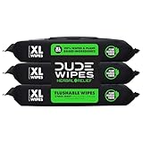 DUDE Wipes - Flushable Wipes - 3 Pack, 144 Count - Herbal Relief Extra-Large - With Hazel & Geranium Essential Oils - Septic and Sewer Safe