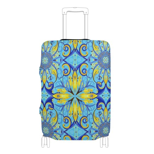 Joisal Floral Swirling Suitcase Cover Cute Luggage Protector Washable Floral Travel Essentials for Women, L, Fits 26-28 Inch Case