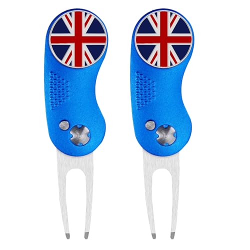Arregla piques de golf XJBTBA de acero inoxidable con marcador de bola magnético pack de 1 y 2