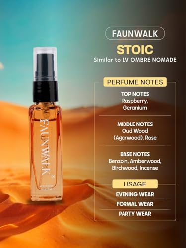 Image of FAUNWALK STOIC Perfume for Men 8ml - Long Lasting Oud Luxury Fragrance, Strong Masculine Scent Spray, Pocket Travel Perfume, Premium Attar Inspired Cologne for Men