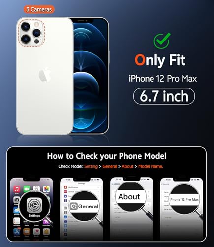 Image of FNTCASE for iPhone 12 Pro-Max Case: Clear Magnetic Phone Cases Compatible with Magsafe Slim Anti Yellowing Military Grade Drop Protection Rugged Protective Transparent Cell Phone Cover (B-Blue)