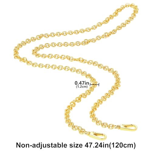 Image of jiesinlov Purse Chain Strap CrossBody Handbag Gold Chains Shoulder Bag Strap Replacement,with Metal Buckles (D 47.2in)