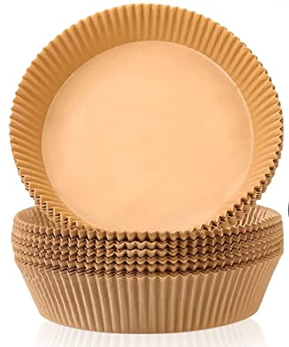 SKY-TOUCH 100-Pack Air Fryer Liners, 6.3 Inch Round Non-Stick Parchment Paper | Food Grade, Oil-Proof & No-Mess Baking Sheets for Air Fryer, Oven, and Microwave