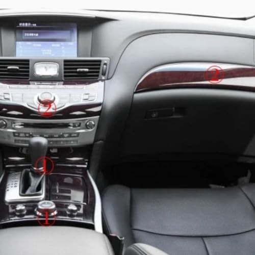 Panneau de commande central Infiniti M37 Q70 autocollants 3D argent - 2