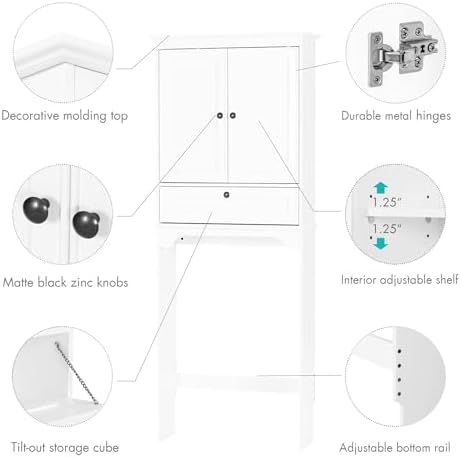 Spirich bathroom over the toilet storage cabinet white - over the toilet storage cabinet