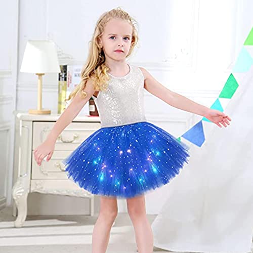 menina iluminar saias tutu | Encantadoras meninas elásticas iluminam saias tutu - 3 camadas saias tu