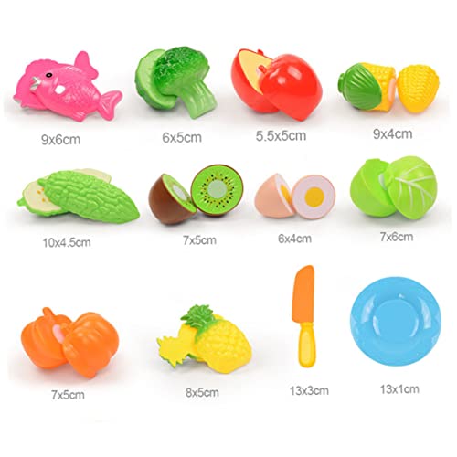 Food Cutting Toys for Kids Play Food 13PCS/Set Toy Food Bpa Free Fruits Vegetables Toy Play Kitchen Accessories for Girls Boys Gift Toy Food Play Food