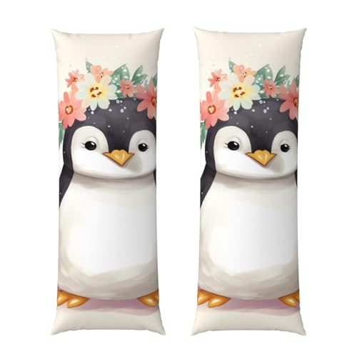 Housse de coussin longue pingouin 50x150 cm pour lit et canapé - 2