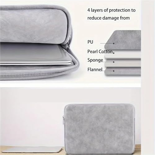 Housse ordinateur anti rayure étui fin cuir PU gris 14 15.4 pouces - 4