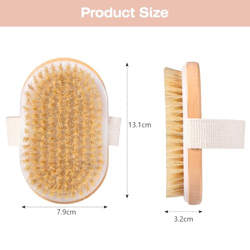 Blendura Trockenbürste Körperbürste Dry Brush Natürliche Borsten Badebürste zum Entfernen abgestorbener Haut, Peeling Bürste
