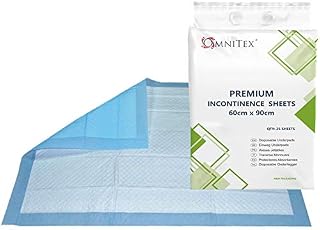 Omnitex 60 x 90cm Incontinence Bed Pads - 1400ml - 2000ml Disposable Absorbing Sheets (25x Pads - Premium (1400ml))