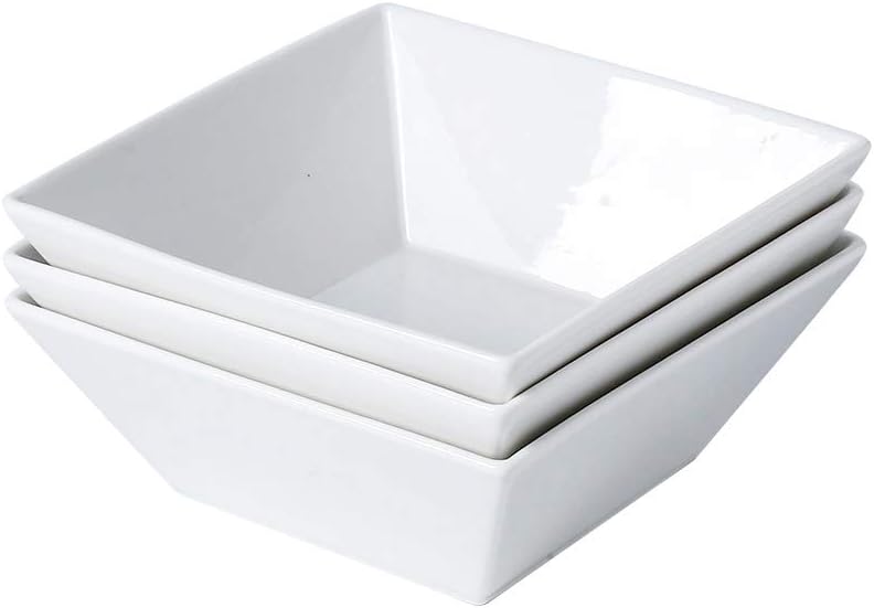 Porlien Classic Square 20-ounce Bowls Set of 3