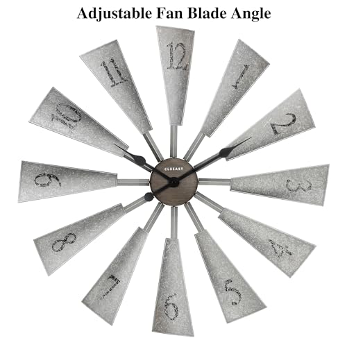 CLXEAST-30-Inch-Large-Farmhouse-DIY-Windmill-Decor-Wall-Clock-Adjustable-Size-2426283032-24-Inch-Wall-Clock-for-Living-Room-DecorWall-Art-Decor-Galvanized-Plastic CLXEAST 30 Inch Large Farmhouse DIY Windmill Decor Wall Clock Adjustable Size 2426283032 24 Inch Wall Clock for Living Room DecorWall Art Decor Galvanized Plastic