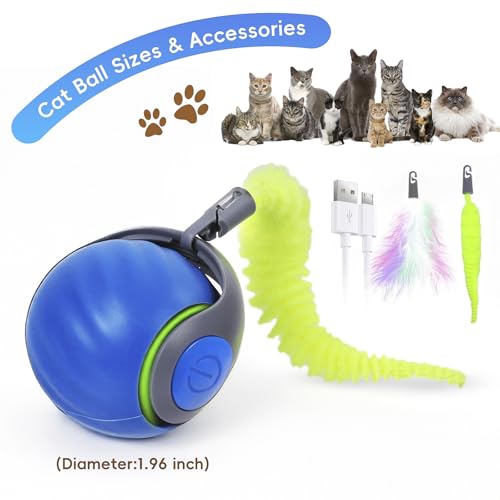 Petrendy Speedy Tail Cat Toy 2.0, brinquedo interativo para gatos internos entediados, bola de brinq