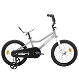 KEANO Lexicon 16 Zoll Kinderfahrrad für Jungen &Mädchen im Alter von 5-7 Jahren, 16 Zoll Kinderfahrräder mit Stützrädern, Silber