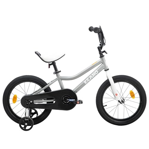 Vélo pour enfants 16 pouces argent avec petites roues amovibles vélo garçon et fille 5-7 ans