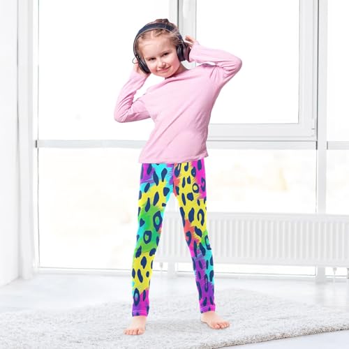 Bolaz Toddler Girls Leggings Printed Yoga Pants Leggings Purple Green Leopard for Kids4