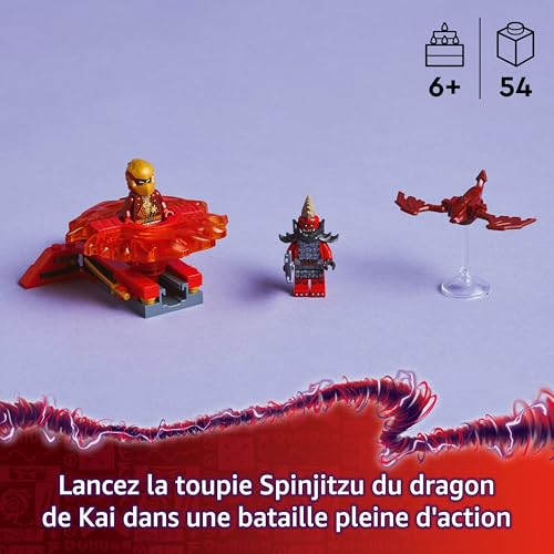 LEGO Ninjago La toupie Spinjitzu du Dragon de Kai Jeu de Construction avec 2 éléments de Pouvoir et 2 minifigurines Idée Cadeau pour garçons et Filles dès Amateurs de la série TV 71823 - vue 2
