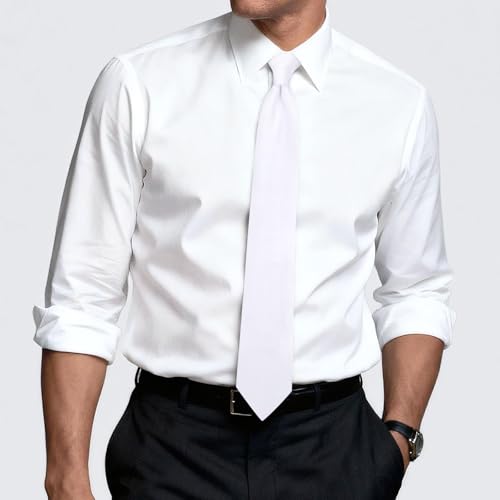 Image of Hi-Tie Men's Extra Long Solid Satin Tie Set 63 Inch /70 Inch Formal Necktie