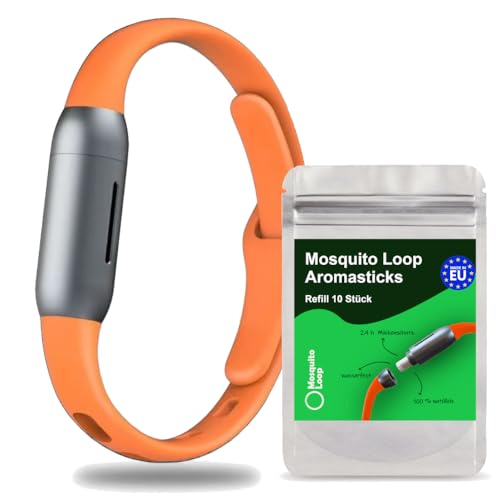 Mosquito Loop Mückenarmband mit 10 Aromastick Nachfüller