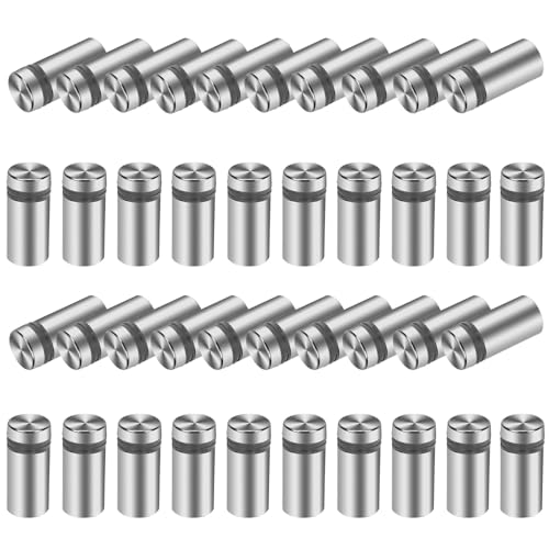 Image of 40pcs Standoff Screws (1 /2 in. Dia x 3 /4 in. Total Length), Stainless Steel Advertising Scews. Wall Mounting Standoff Screws for Acrylic Frame, Sign and Pictures (1 /2 in. Dia x 3 /4 in. L)