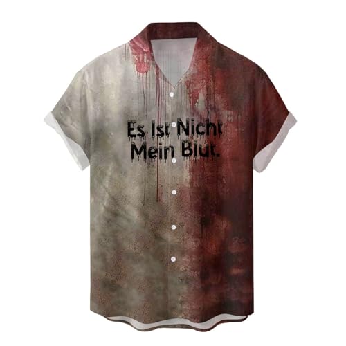 Problem Gelöst Blood Stain - Camiseta de Halloween para hombre, diseño de salpicaduras de sangre, C-rosa., M