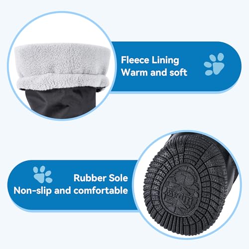 HiPaw Winter Water Resistant Dog Boots Nonslip Rubber Sole for Snow Rain L