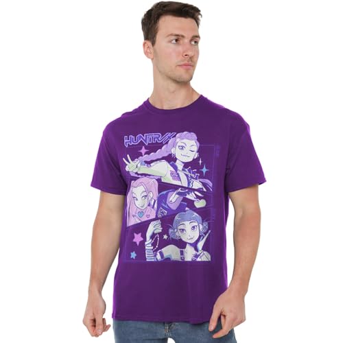 T-Shirt Unisex K-Pop Demon Hunters Anime Huntrix noir en coton