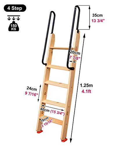 Escalera de madera para literas con asa: robusta y estable para dormitorios 3