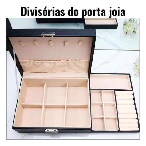 Porta Joias Grande Portátil Caixa de Armazenamento Bolsa Anel Colar Relógio Bom Presente Para Viagem