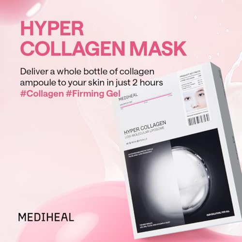 Image of Mediheal Hyper Collagen - Collagen Real Deep Mask, Overnight Firming & Hydrating Gel Mask, Pore Appearance Refining, Plumping & Elasticity Care, Korean Skincare (4ea)