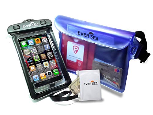 EVER SEA Waterproof Phone case and Pouch - Set of 2 with Extra Water Resistant Wallet