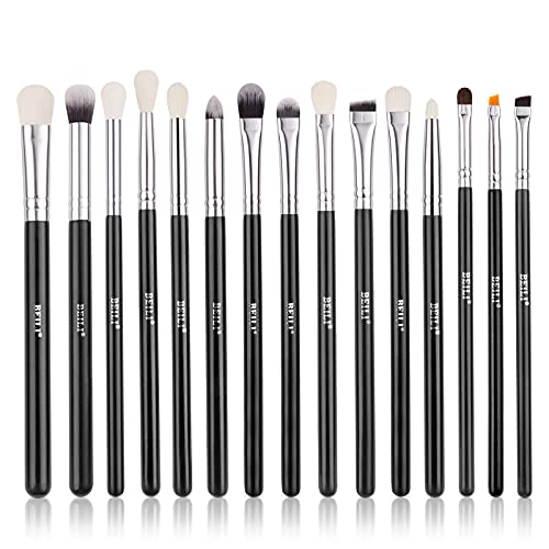 BEILI Pinceaux Maquillages Yeux Professionnel,15pcs Pinceau Fard à PaupièRes Kit,Surligneur Anti-Cernes Pinceau Sourcils Eyeshadow Makeup Brush Ensemble,Blending Applicateur Outils CosméTiques Set