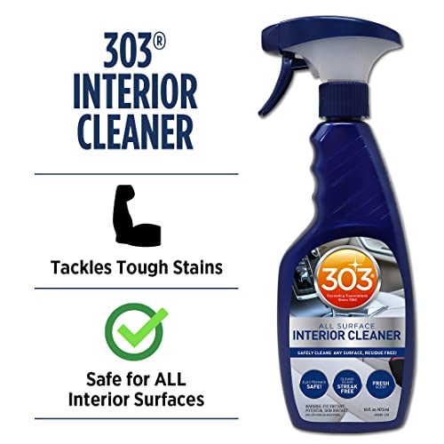 303 Interior Cleaner - Safely Cleans Any Surface, Residue Free - Safe For Use On Touchless Touch Screens, Including Lcd - Cleans Glass Streak Free, 16 Fl. Oz. (30588Csr) Packaging May Vary #TOP1
