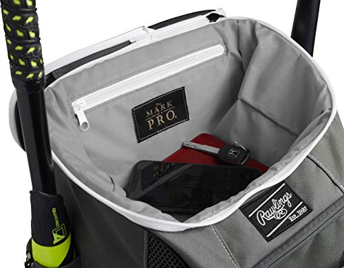 Rawlings | Impulse Backpack Equipment Bag | Baseball/Softball | Multiple Styles,Black #TOP3