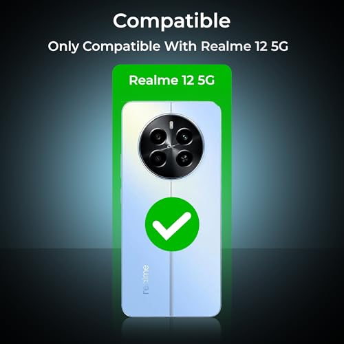 Image of A rtistque Clear Hard Transparent Acrylic Armor Anti-Drop Shockproof TPU Edge Back Cover Case for Realme 12 - Black