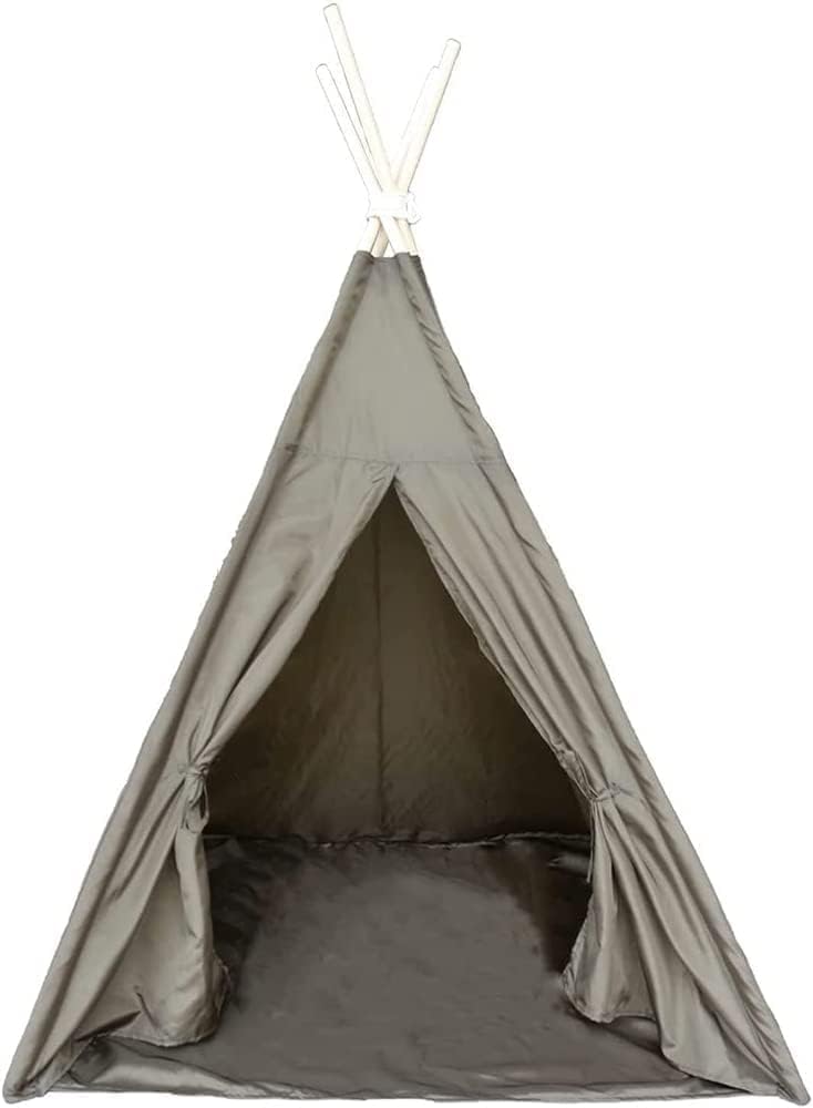 Dogs Tent Teepee for Pet Dogs, Foldable Portable Pet Bed House, 36 Inches Large Pet Teepee Tent with Floor Mat, Stabilizer and…