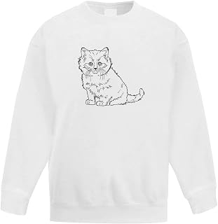 Azeeda 'Friendly Cat' Kid's Sweatshirt/Jumper (14-15 Years) (KW00028368)