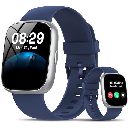 Smartwatch Herren Damen, 1.83" Smart Watch mit Bluetooth Anrufen/Alexa, 100+Sportmodi Fitnessuhr mit Herzfrequenz/Schlafmonitor/Schrittzähler, IP68 Wasserdicht Fitness Tracker Sportuhr für Android iOS