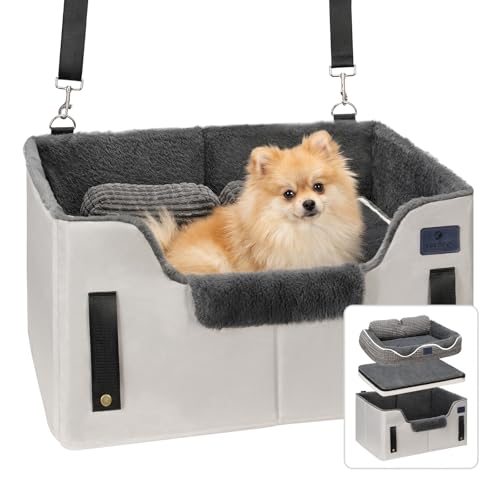 Veehoo 2-in-1 Dog Car Seat & Pet Bed for Small Medium Dogs up to 50lbs
