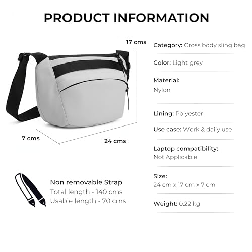 Image of Waterproof Nylon Small Waist Bag for Men & Women | Convertible Crossbody Shoulder Bag with Adjustable Strap, 3 Pockets & Inner Divider | Stylish Travel Fanny Pack for Outdoor, Gym.
