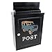 AB Tools Landrover Defender Letter Post Mail Box Metal Black Wall Door House Lockable